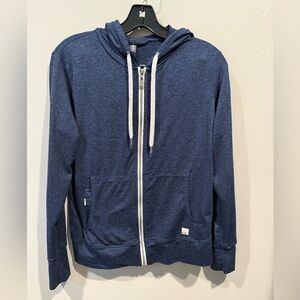 Vuori Navy Zip-Up Sweater